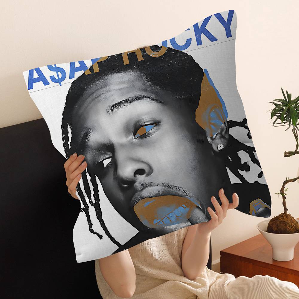 Rapper A-ASAP R-Rocky Pillow Covers Cartoon Sofa Decorative Home Double-sided Printing Short Plush Cute Cushion Cover