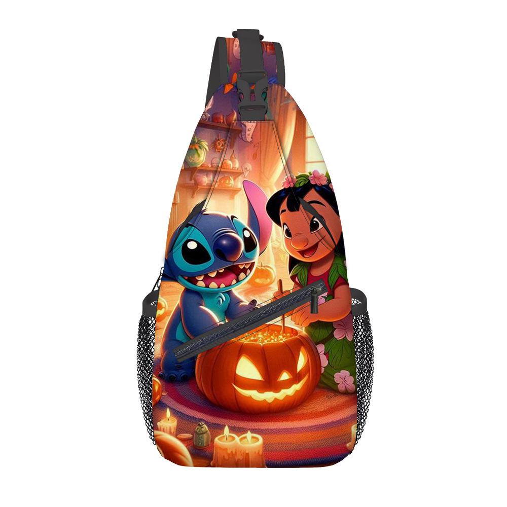 Breast Bag Women'S Fashion Oxford Cloth Cartoon Shoulder Messenger Bag Large Capacity Cycling Breast Bag
