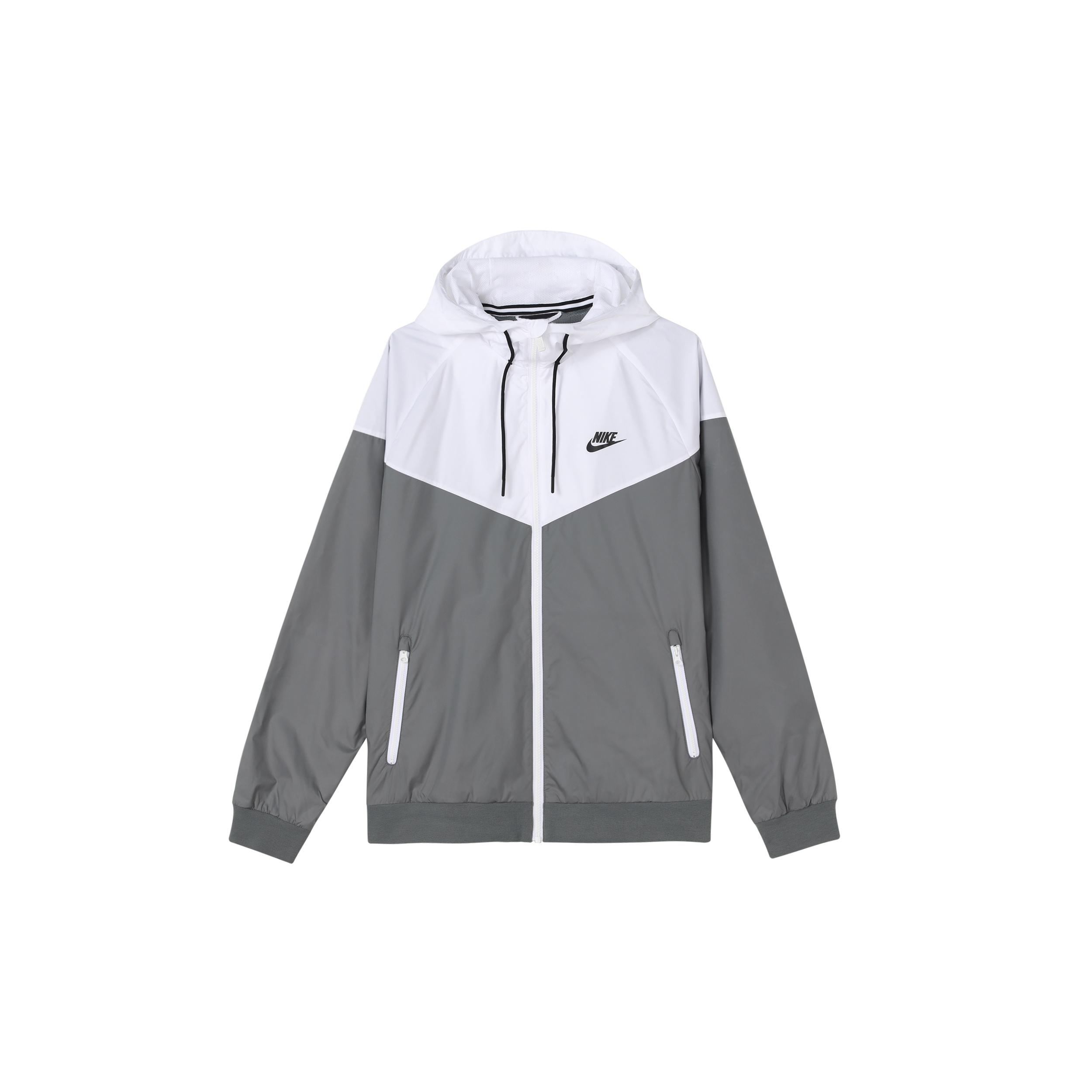 Men s Nike Contrast Color Stitching Sports Hooded Logo Jacket Autumn Green AT5271-084 L