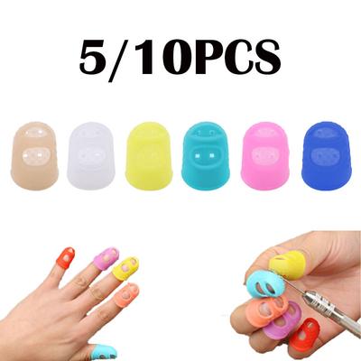 5/10pcs Dé à coudre Respirant Protecteur Silicone Doigt Dé à coudre Doigt Couvre-doigts Matelassage Couture Travail manuel Artisanat NOUVEAU