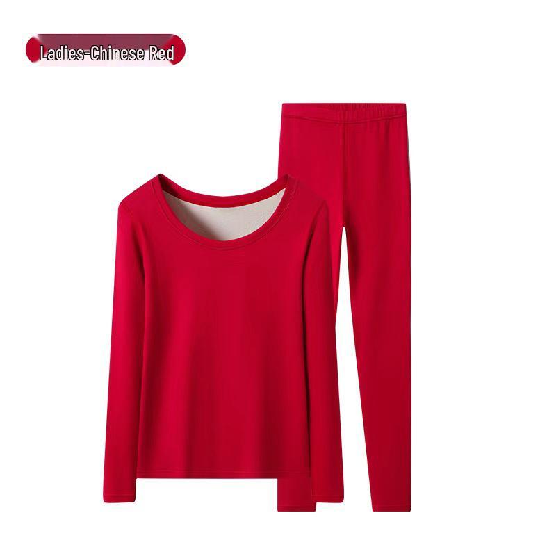 2025 Women's German Velvet Wool Silk Warm Underwear Set - Thick Base Layer for Autumn
