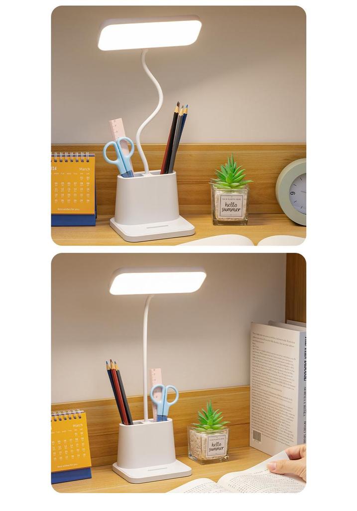 Student LED Desk Lamp with Eye Protection - Clip-on, Touch Charging, Bedside Light for Reading