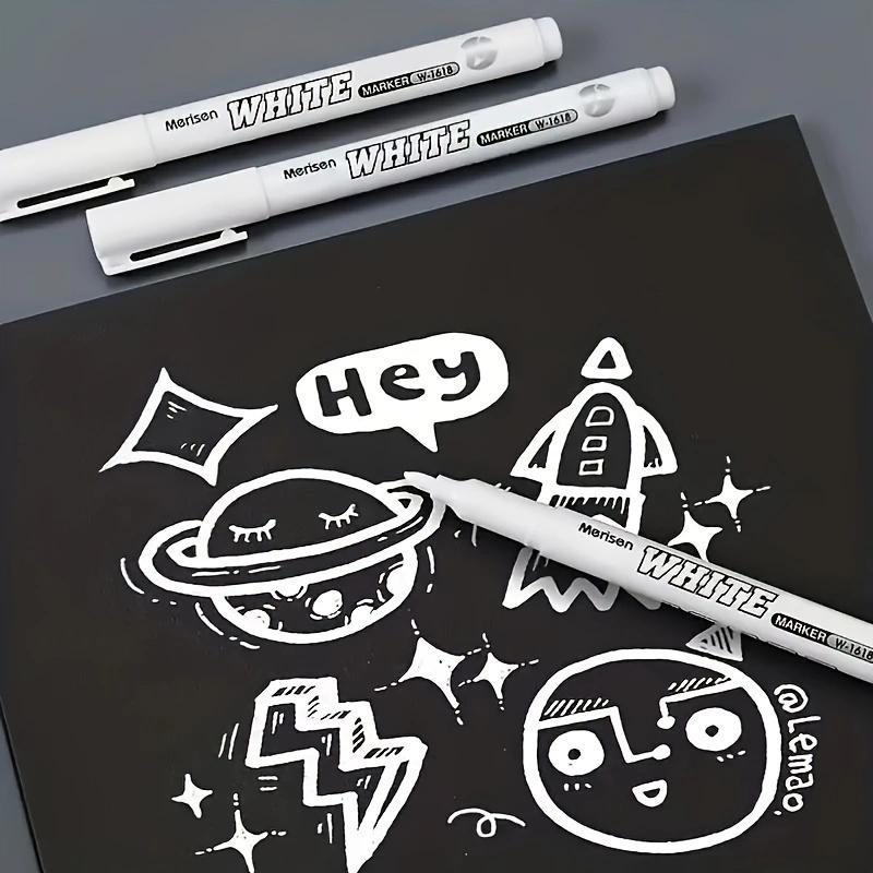 1Piece White Marker Pens Waterproof Ink For Tires Fabric Wood Leather Long-Lasting Graffiti Painting & Art Pens Erasable Gel Pens