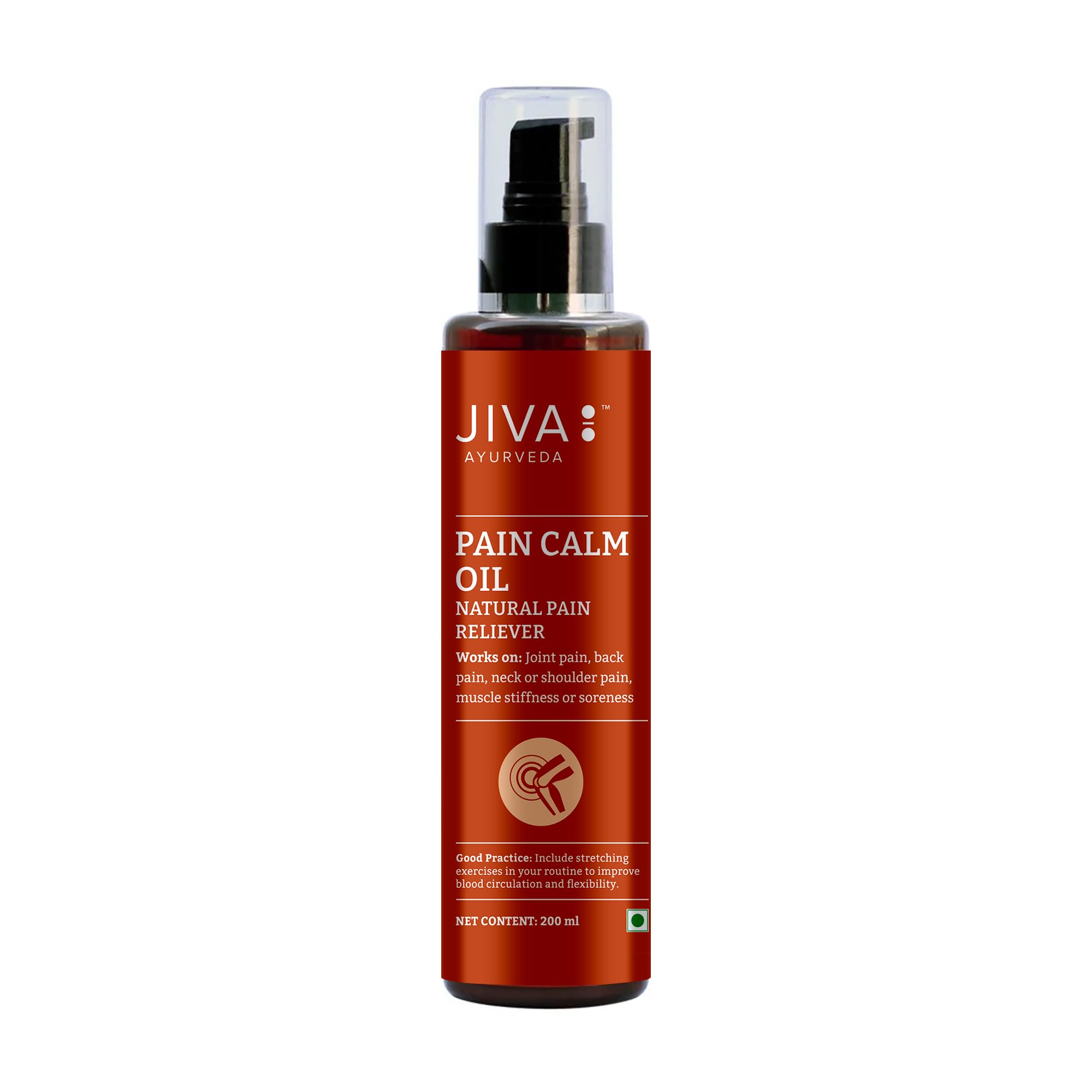 Масло Jiva Pain Calm | Облегчение мышечных и суставных болей - 200 мл (Пакет из 1)