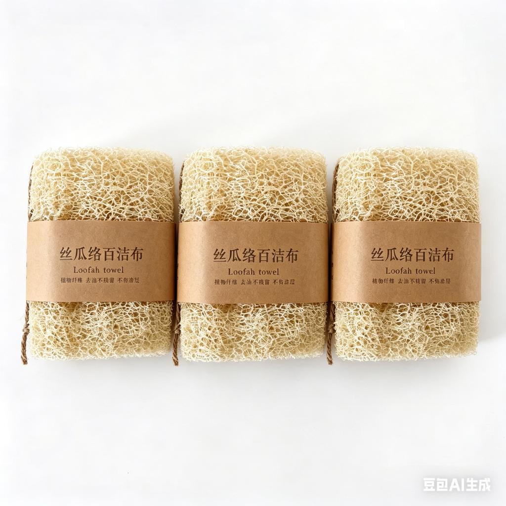 1/3/5/10PcsNatural Loofah Sponge Scrubber Plant Fiber Dish Washing Pad Oil Stain Remover Reusable Kitchen Cleaner with Rope