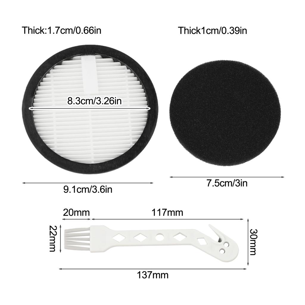 Hepa Filter And Foam Sponge Compatible With AFNOP Acevac11 Cordless Vacuum, 2 Pack Includes 2 Hepa Filters + 2 Sponges