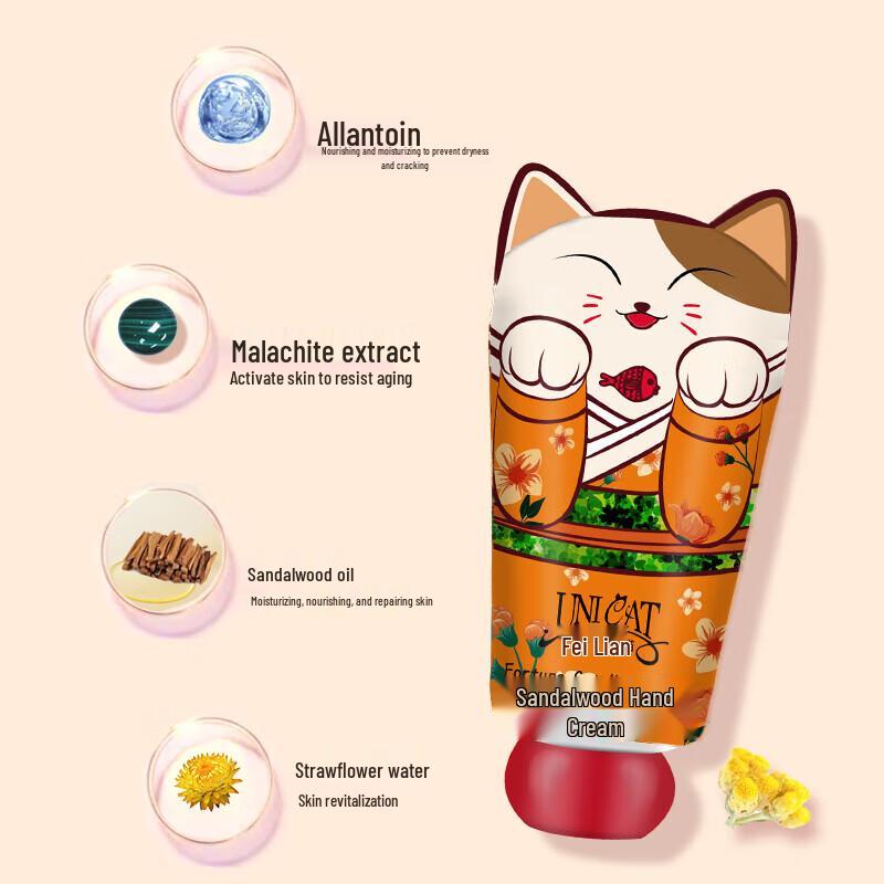 UNI CAT Lucky Cat Sandalwood Hand Cream Twin Pack