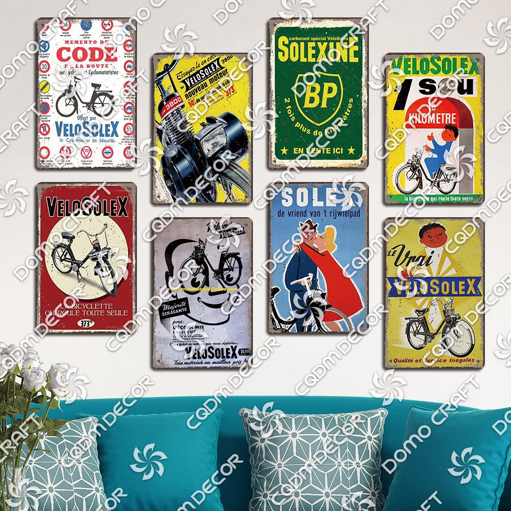 Pôster de Bicicleta Retrô Placas de Metal Estanho Ciclista Homens Mulheres Crianças Placa de Metal Decoração de Arte de Parede Garagem Bar Clube Sala de Estar Casa