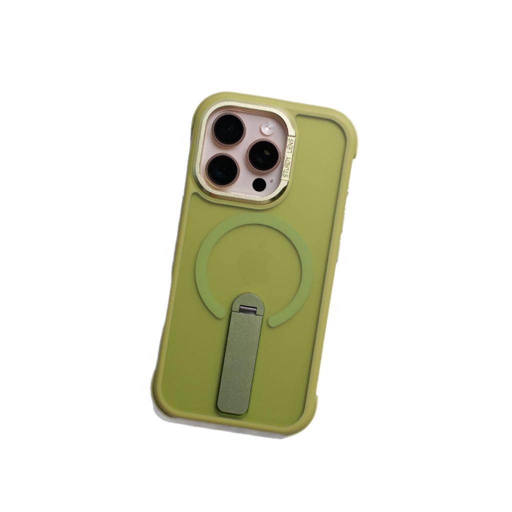 Applicable To iPhone17promax Standing Rotating Bracket Mobile Phone Case Apple 16 Matte 15 Anti-drop PC Magnetic Suction Cover