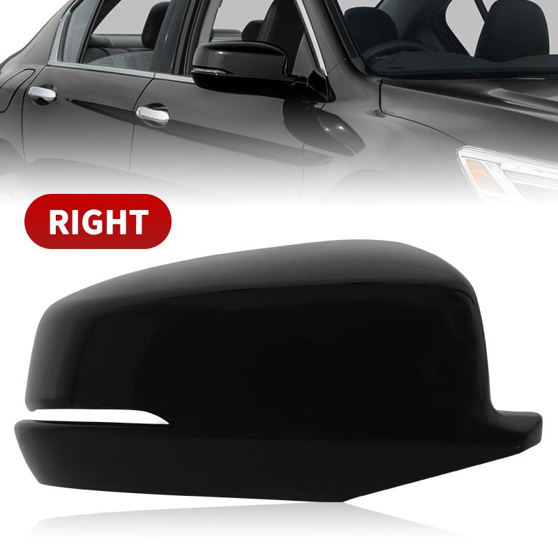 Primed White/Glossy Black Rearview Mirror Housing Cover Cap W/Turn Signal For Honda Accord 2013 2014 2015 2016 2017 US Model