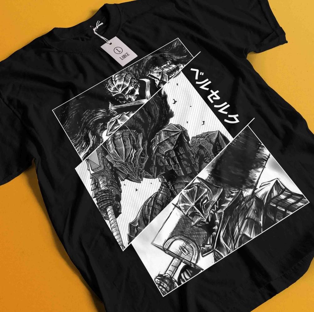 

Берсерк Футболка Гатс Футболка Гриффит Футболка Каска Футболка Воин Аниме Манга Фарнезе M