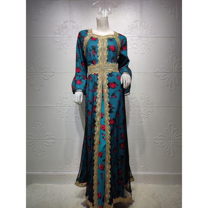 Middle East Ethnic Print Dubai Gauze Dress