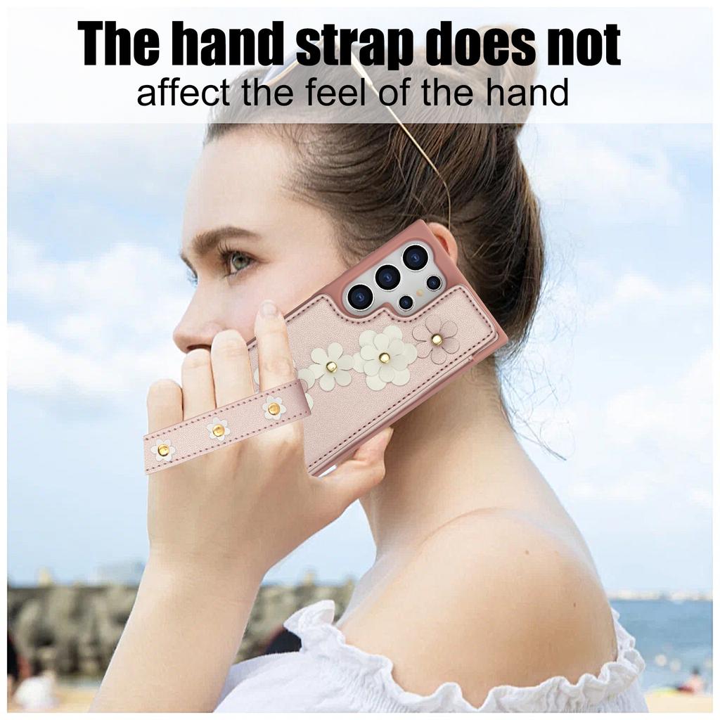 SY-001 For Samsung Galaxy S24 Ultra Case Kickstand Leather+TPU Crossbody Phone Cover