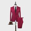 Men's Slim Fit Korean Style Casual Business Suit Set - Two-Piece