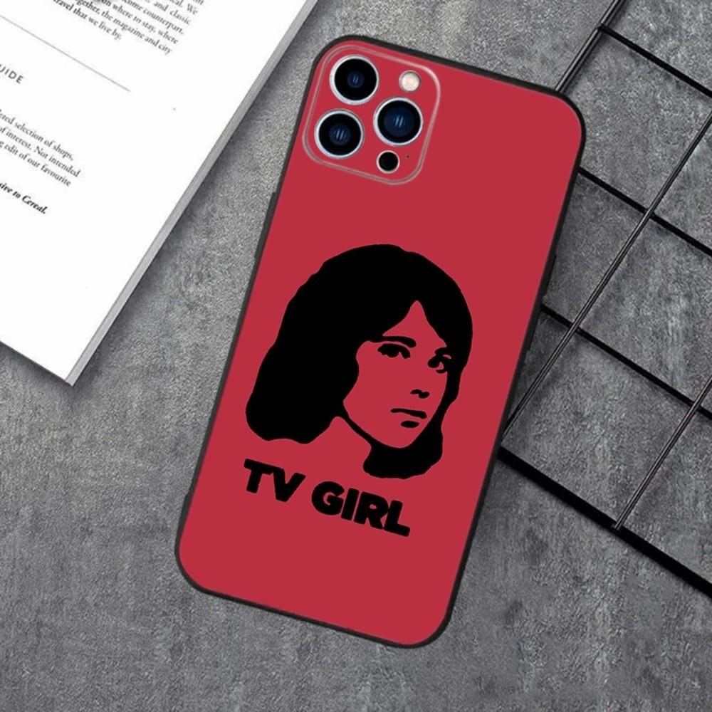 Band TV Girl Phone Case For Apple iPhone 15,14,13,12,11,XS,XR,X,8,7,Pro,Max,Plus,mini Silicone Black Cover