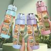 1PC Vintage Truck Sign Collage Print 750ml Color Plastic Sports Water Bottle Leakproof Flip Straw Lid For Sports Office Home Use