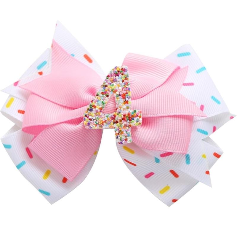 Lovely Bowknot Headband /Hair Clip for Little Girls Aged 1 Year to 6 Years Comfortable Birthday Party Headwear/Hairpin