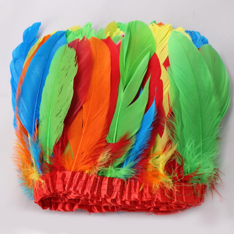 Flowing Fabric Strips & Colored Goose Feather Ribbon for Wedding Dress DIY and Crafting Accessories