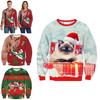 Unisex Herren Damen Hässlicher Weihnachtspullover Weihnachtsmann Warm und Weich Pullover