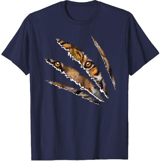 Tiger Eye For Men Women Claw Animal Siberian Tiger Face T-Shirt