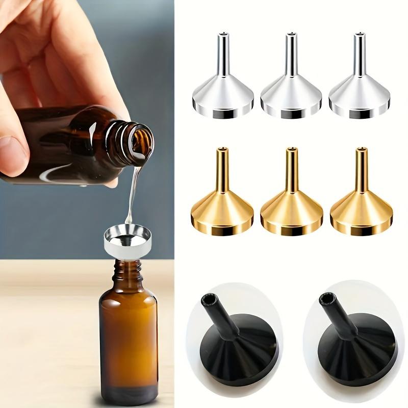 5pcs Portable Metal Mini Funnels for Perfume & Essential Oil Transfer - Easy to Use, Alcohol-Free, Compact Accessories for Liquid Dispensing
