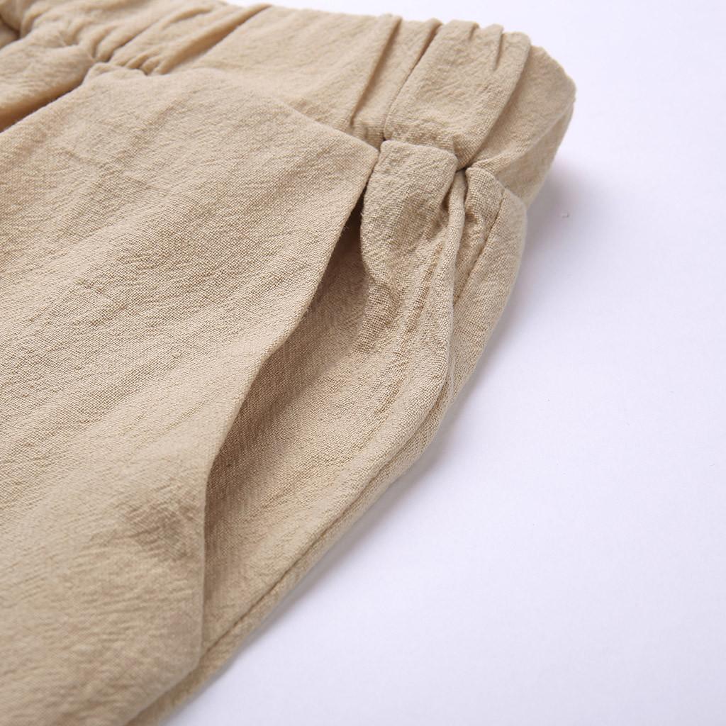 Women's summer casual loose cotton and linen embroidered wide-leg pants