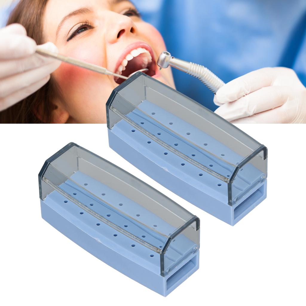 2pcs Dental   Holder Box 18 Holes   Cleaning Autoclavable Case   for Dentist Laboratory
