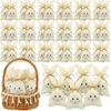 18PCS Easter Bunny Candy Gift Bags | Reusable Burlap Rabbit Bags with Twine, Perfect for Easter, Birthday