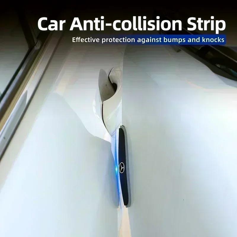 4PCS Car Door Scratch Protector Stickers Bumper Anti-collision Strip For Mercedes Benz AMG W204 W203 W211 W212 W213 W205 W201 FYZAB1