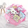 Colorful Bears and Hello Kitty Automatic Opening and Closing Cartoon Umbrella - Lightweight 3-Fold Design, Suitable for Fans, Travel, Daily Use - Offi
