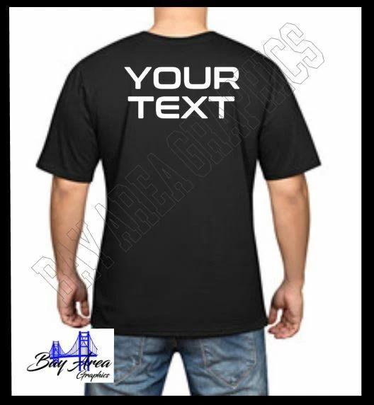 Custom T-Shirt Your Text-Logo-Design-Team Black Tee White Design 100%Cotton S