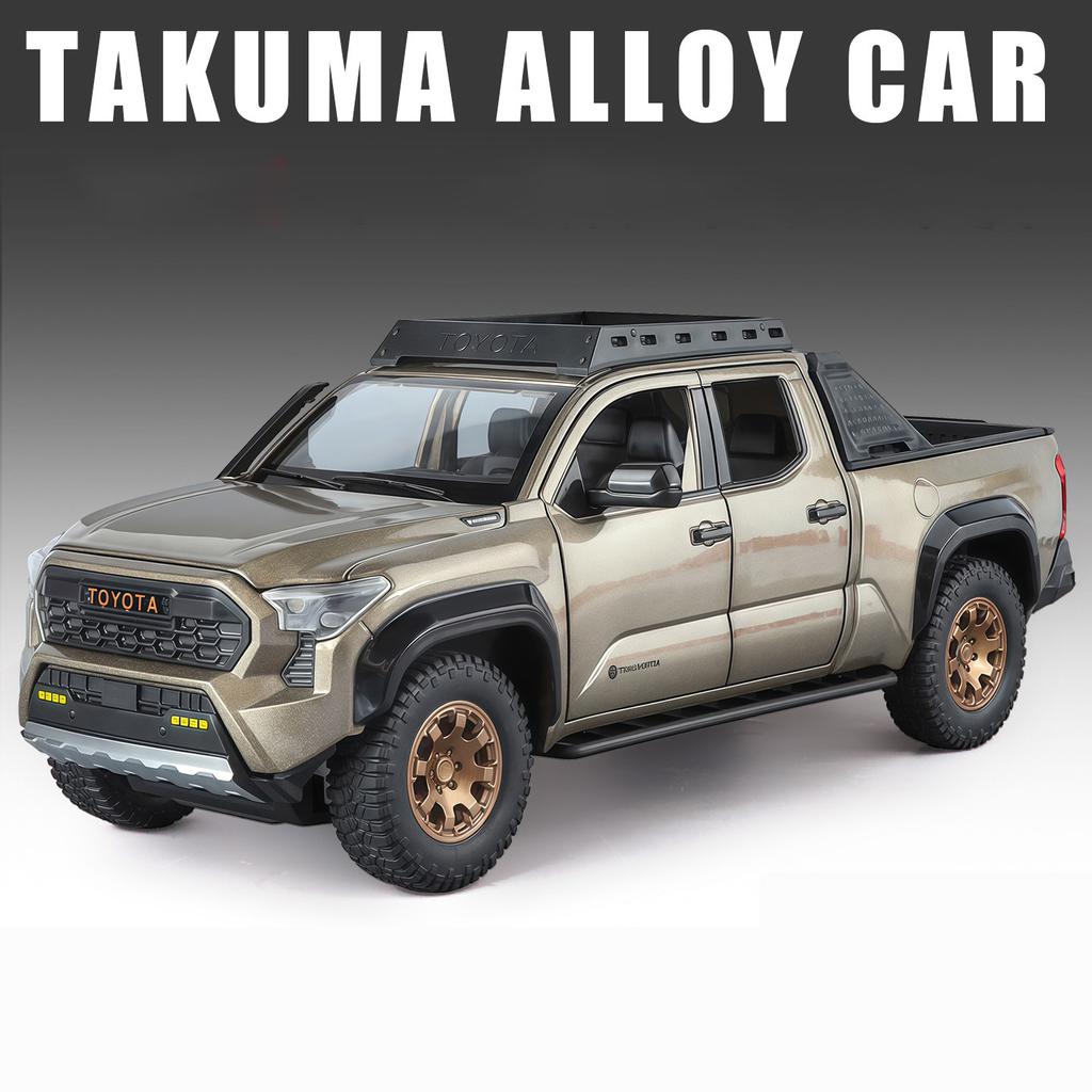1/22 TOYOTA Tacoma Alloy Pickup Car Model Diecast Metal Off-Road Vehicles Car Model Simulation Sound and Light Children Toy Gift