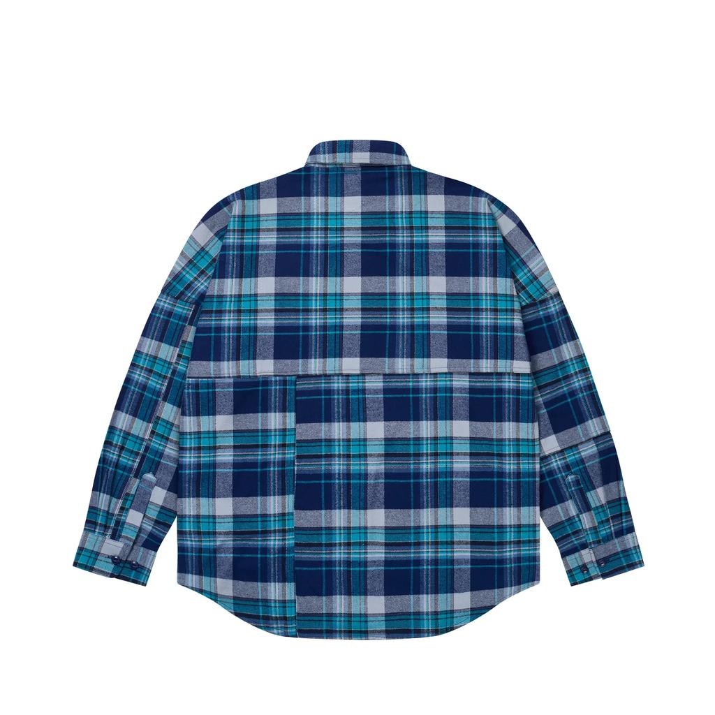 Palace Lumber Yak Patch Overshirt Blue Unisex Tops P29SHT026