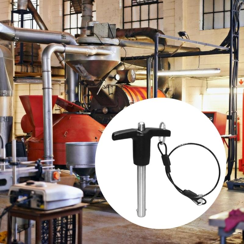 Quick Release Pin Button Type T Handle Safety Pin Stainless Steel Ball Locking Pin with Lanyard Cable Easy To Use