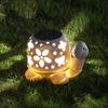 Ornement Snail Solaire en Résine Simulation Lumière de Jardin