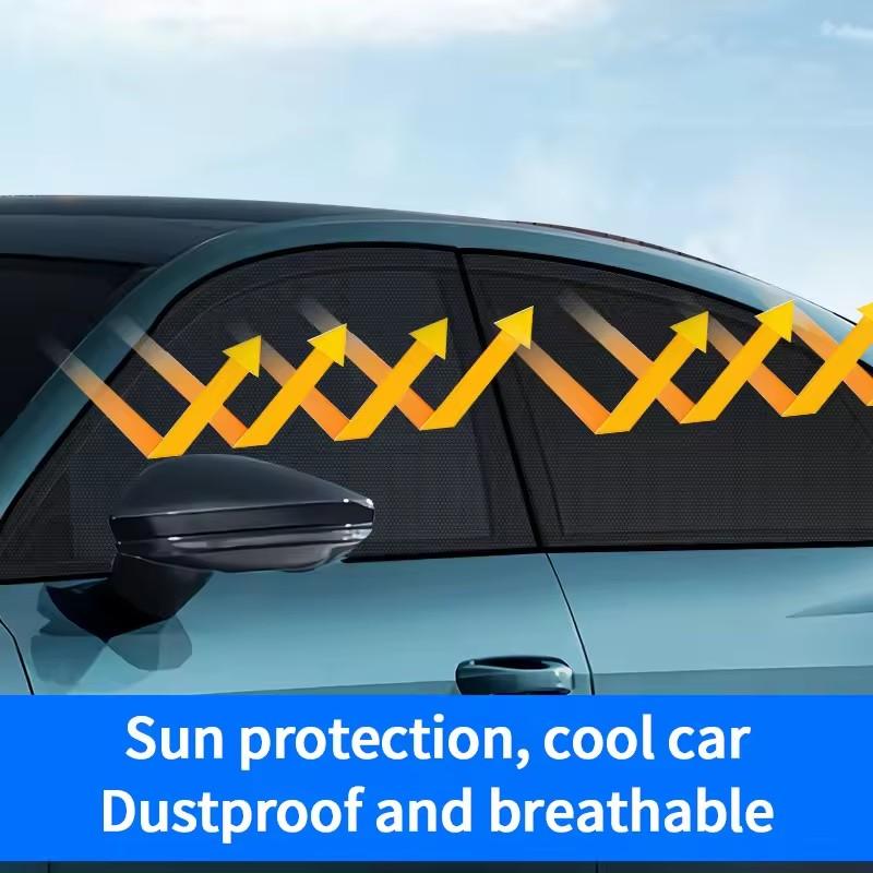 Car Window Sunshade Curtains Repellent Mosquito Mesh Net Car Anti-Mosquito Side Window Shades Screen Breathable Sun Visor Cover