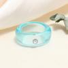 Round Rings Square Crystal Transparent Colorful Simple Geometric Resin Acrylic
