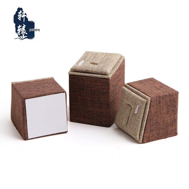 Coffee Oblique Ring Display Set: Trapezoidal Jewelry Holder (3-Piece)