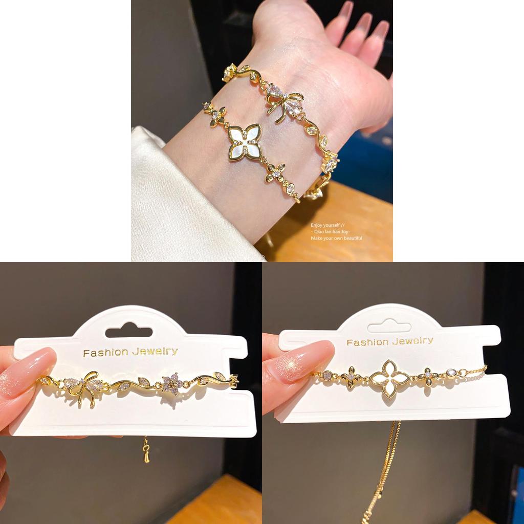 Fashion Flower Jewelry Bracelet With Zircon Stone For Women Gift