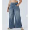 Women Baggy Jeans Streetwear High Waist Wide Leg Denim Pants Retro Elastic Waist Blue Loose Female Trousers