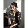 Retro Printed Silk Shirt Women's 2025 Spring and Summer Long-sleeved Loose High-end Mulberry Silk Shirt Temperament Bottoming Top