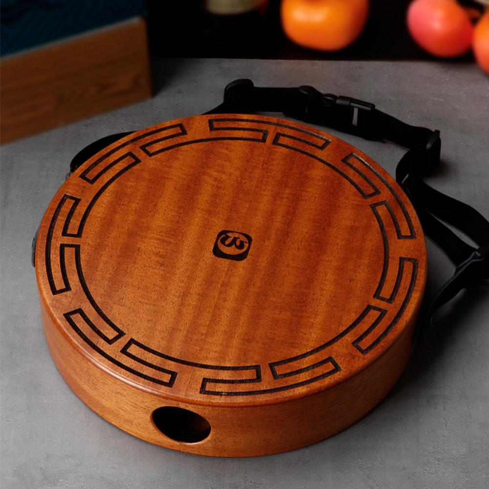 Cajon Wooden Drum 2-tone Flat Hand Drum Percussion Instrument with Adjustable Strap and Storage Bags Portable Octagonal Drum