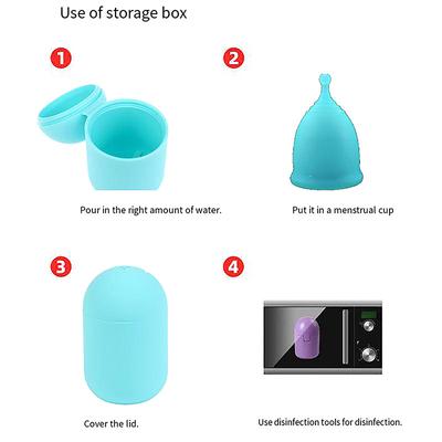 Tragbare Aufbewahrungsbox für Menstruationstasse Auslaufsicher Menstruationshygiene für Frauen Feminines Produkt Wiederverwendbar Silikon Sterilisierhalter