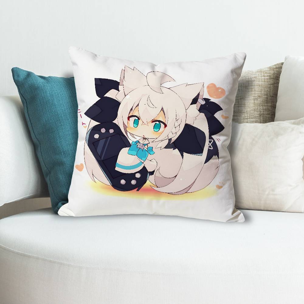Cute SShirakami FFubuki Anime Celebrity Merchandise AllMatch Printed Pillow Case Sofa Car Office Room Decoration Protector