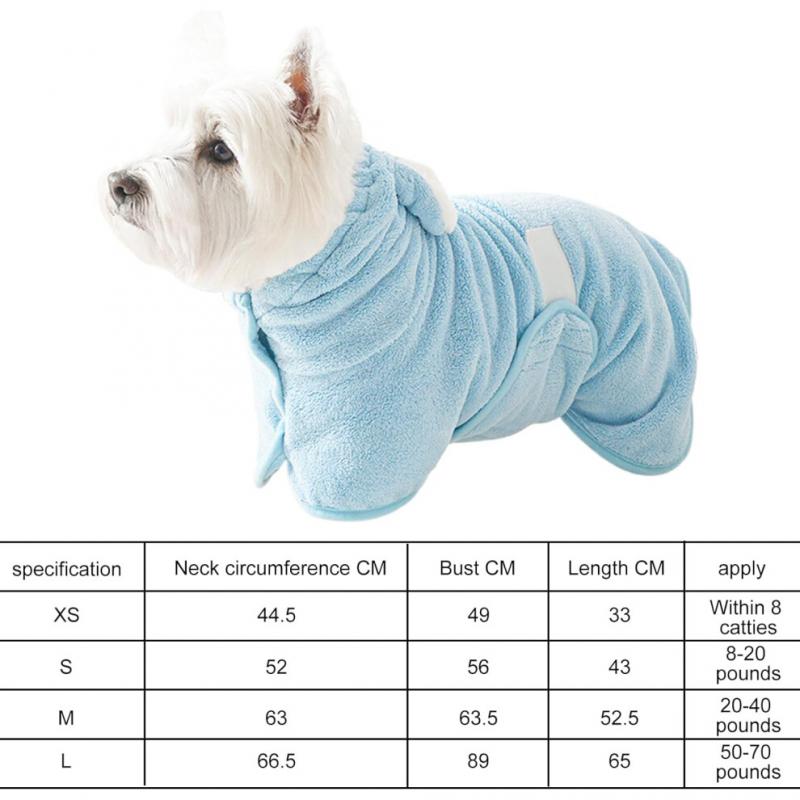 Hondendroogdoek, Super absorberende Badjas, Herbruikbare Microvezel Badhanddoek voor Honden XS-XL