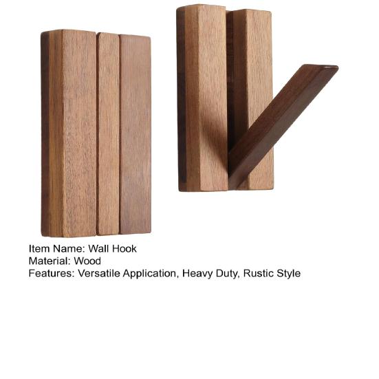 2Pcs Rustic Wall Hooks Foldable Wooden Coat Hooks Wall Mounted Heavy Duty Hangers Entryway Hooks for Hanging Bags Hats Towels