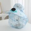 New Men's and Women's Summer Sun Protection Caps Solar Fan Bucket Hat Outdoor Mountaineering Cap Big Brim Shading Fishing Cap