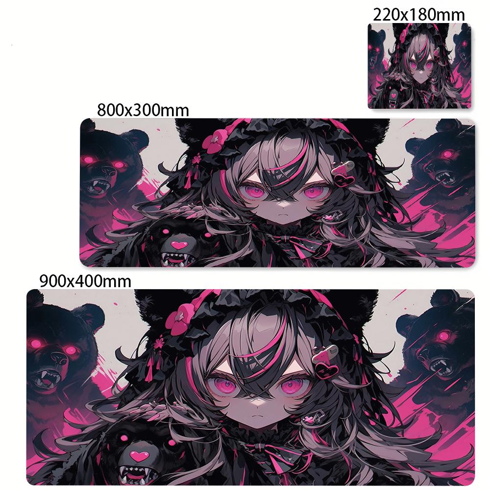 Cute Anime Girl Mouse Pad Pink Mousepad Big Kawaii Mouse Mat Computer Large Play Rubber Rug Girls Desk Mat Girls Beautiful