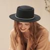 New autumn and winter women's felt hat British elegant hat big brim casual wool top hat