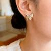 Spring Cream Butterfly Stud Earrings Premium Gilt Diamond Earrings Fairy Earrings